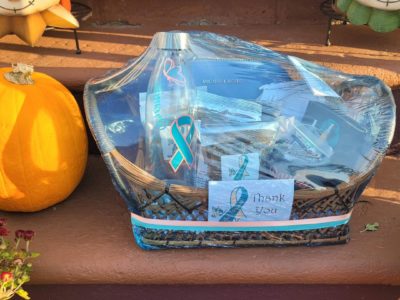 Picture of goodie basket assembled by Paula's Promise